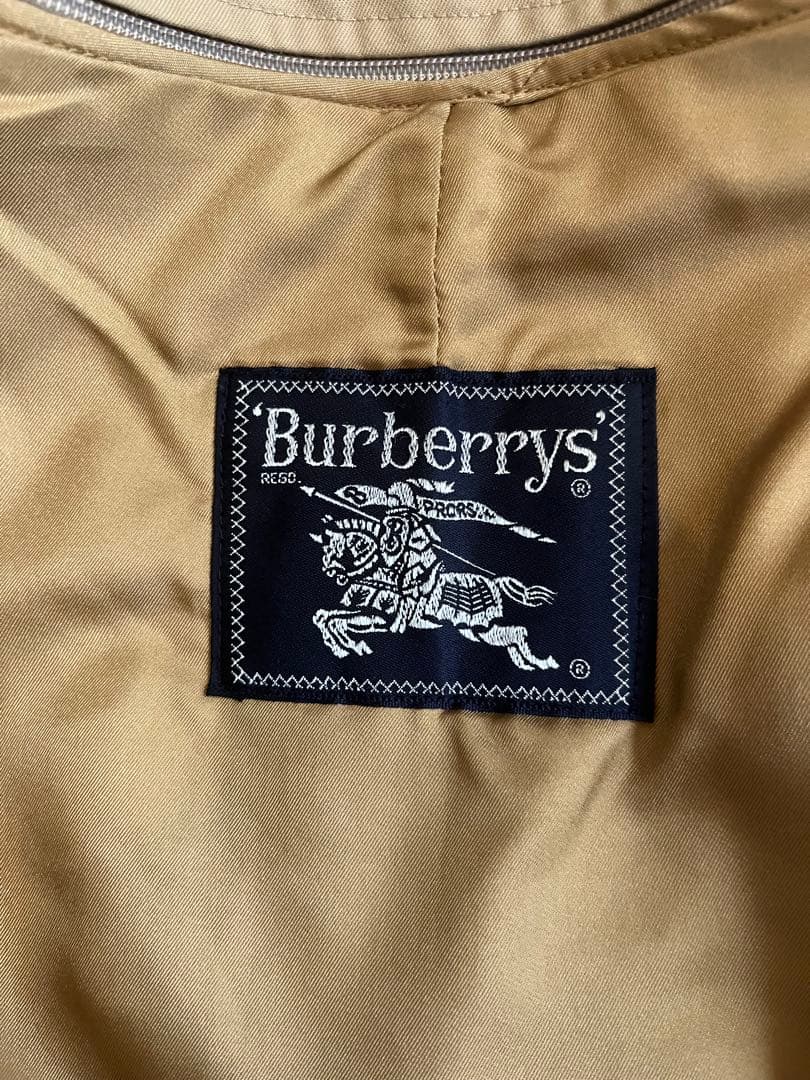 Vintage バーバリー 一枚袖 シングルラグランコート ライナー付き