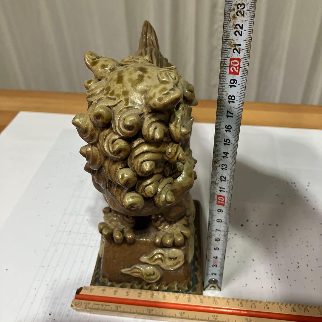 沖縄 琉球 壺屋焼 新里勇人作 台付シーサー ヤチムン やちむん