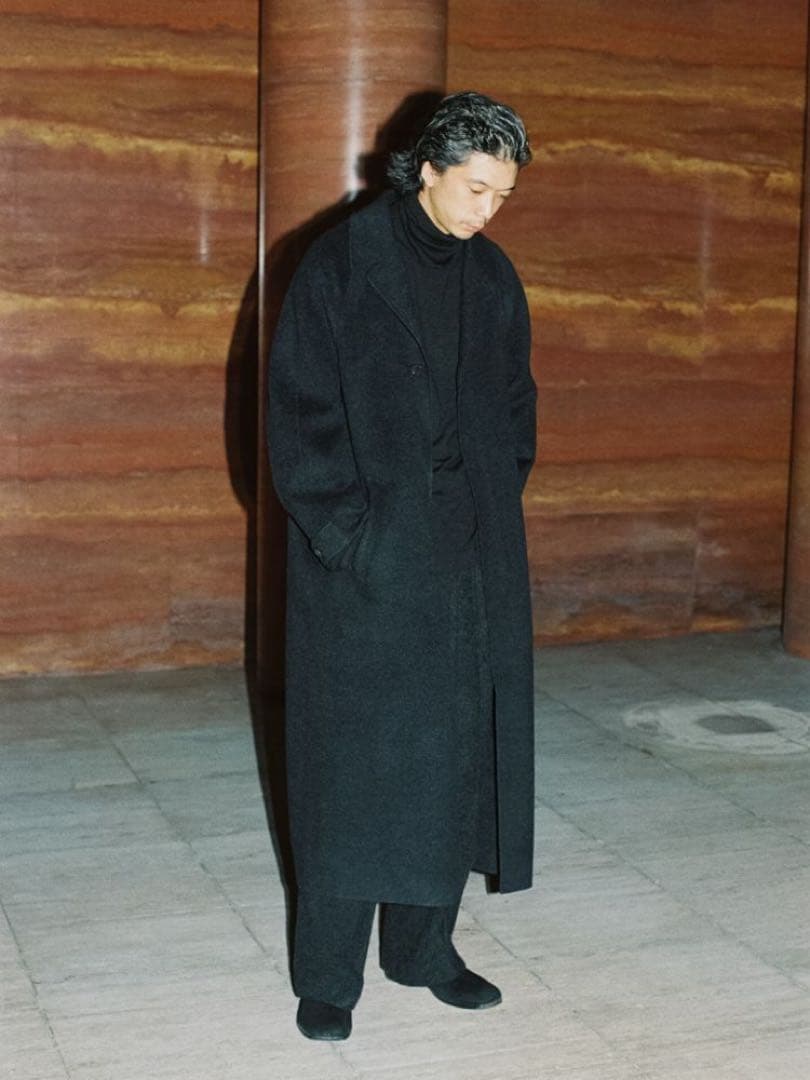 LIDNM SHAWL COLLAR REVER COAT サイズS LIDNM SHAWL COLLAR REVER