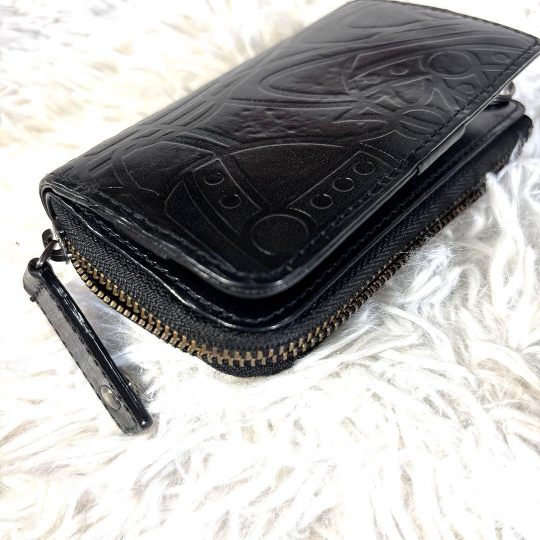 Vivienne Westwood 小銭入れ付き4連キーケース オーブ型押し　黒