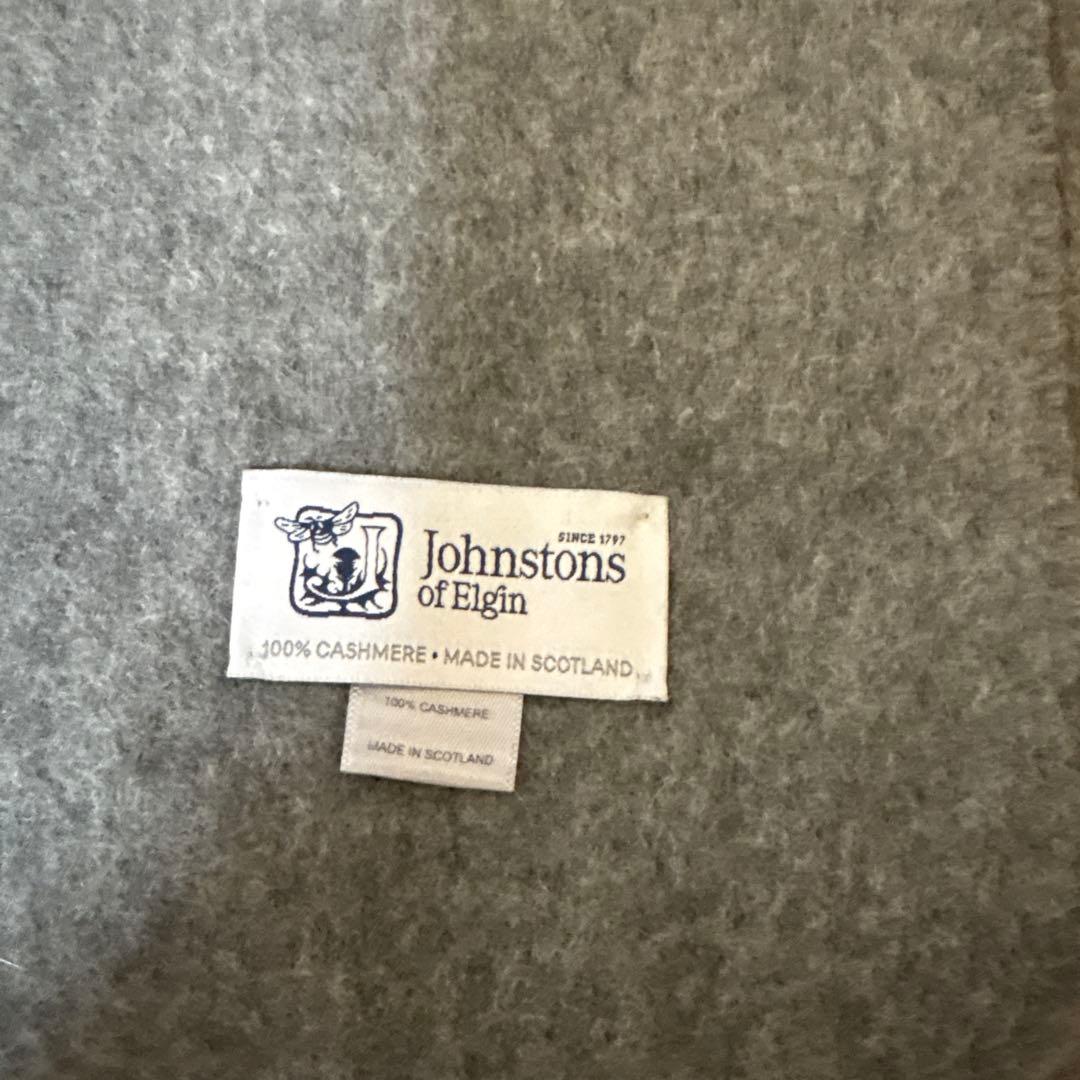 Johnstons of Elgin 100%カシミヤストール グレー