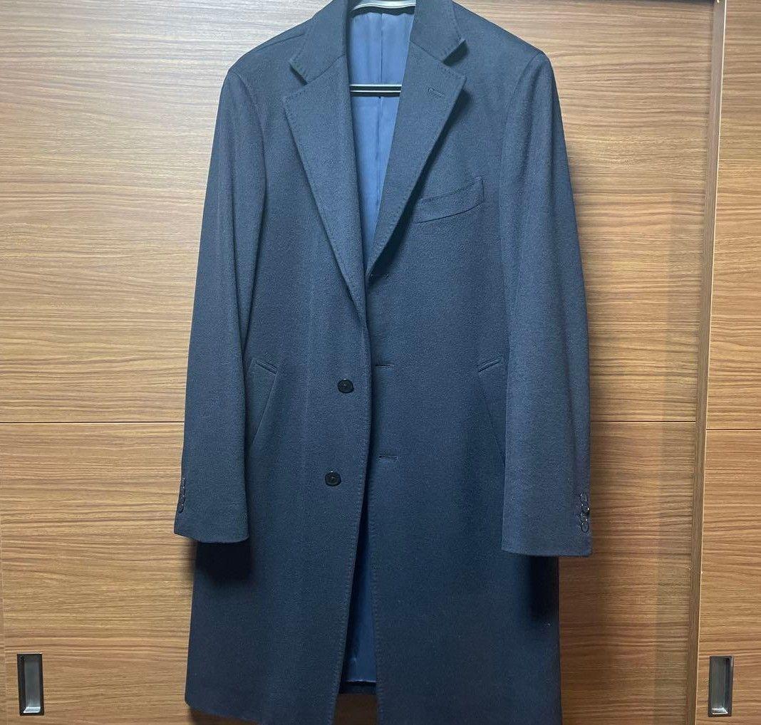 鎌倉シャツ ウールカシミヤチェスターコートCOLOMBO ネイビーL