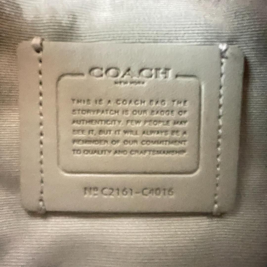 美品 COACH ボディバッグ PVCレザー ホワイト シグネチャー