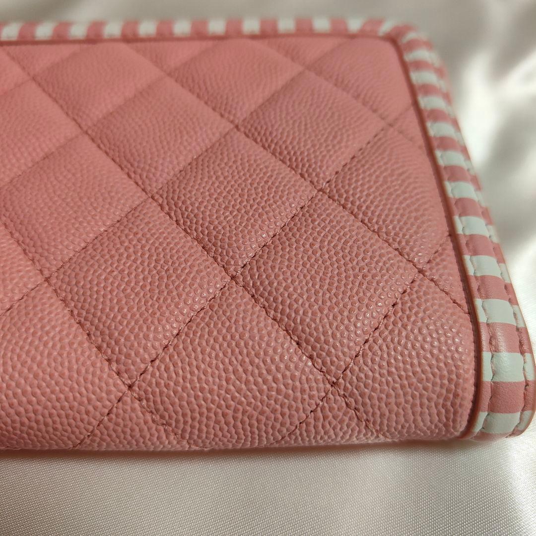 美品✡シャネル　キャビアスキン　CCフィリグリー　ラウンドファスナー　長財布