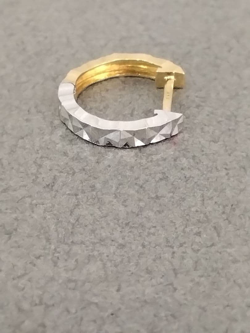 K18YG/WG地金ピアス 片耳用 中古品