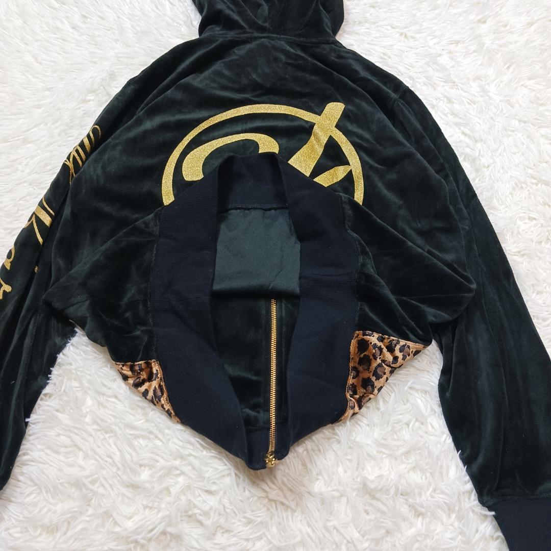 希少✨　初期✨　24カラッツ　セットアップ　レオパード　ベロア　刺繍　黒　金　L