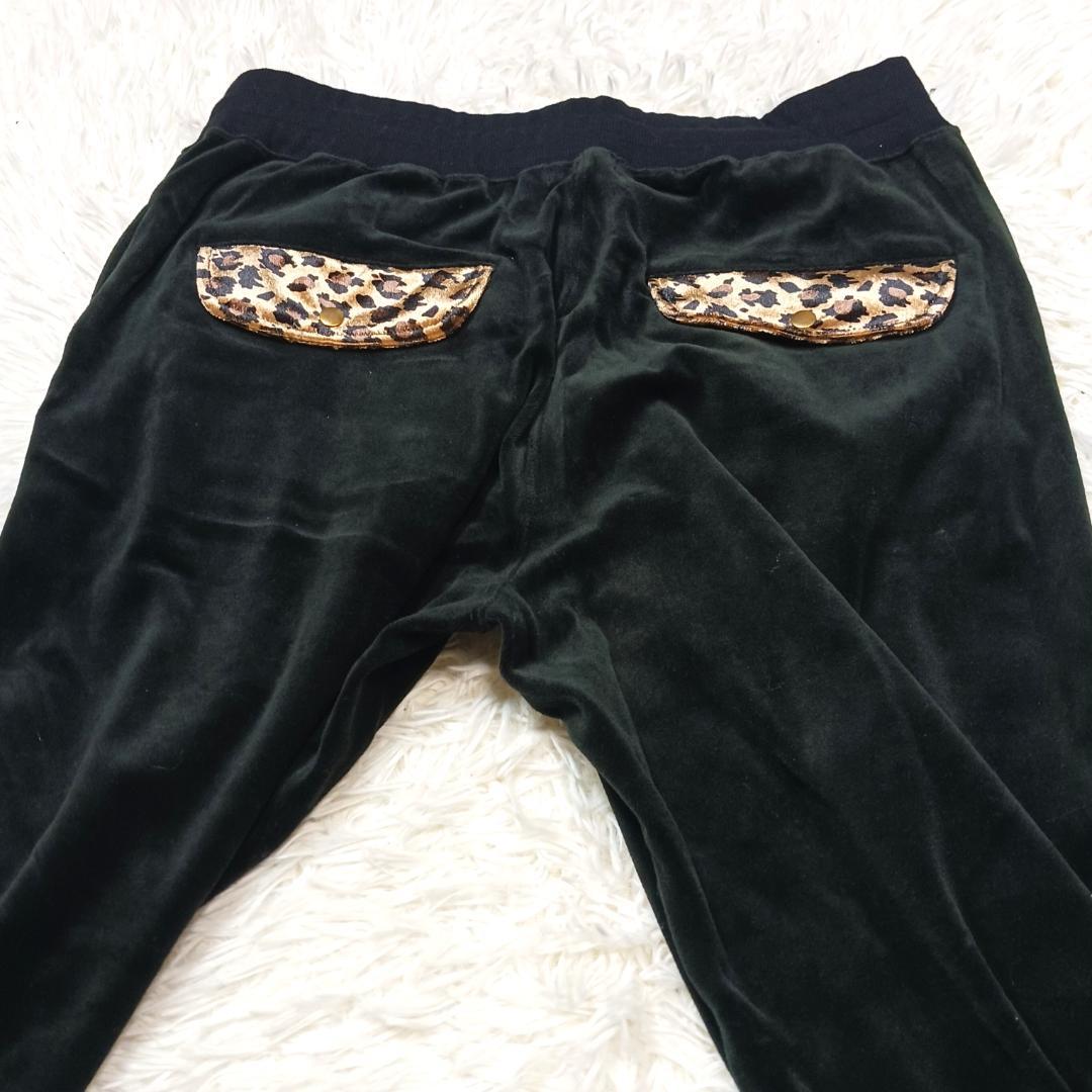 希少✨　初期✨　24カラッツ　セットアップ　レオパード　ベロア　刺繍　黒　金　L
