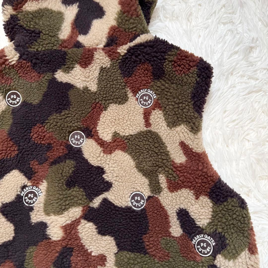 lucky_h67様美品 パーリーゲイツ カモフラ ボアジップアップベスト 近年