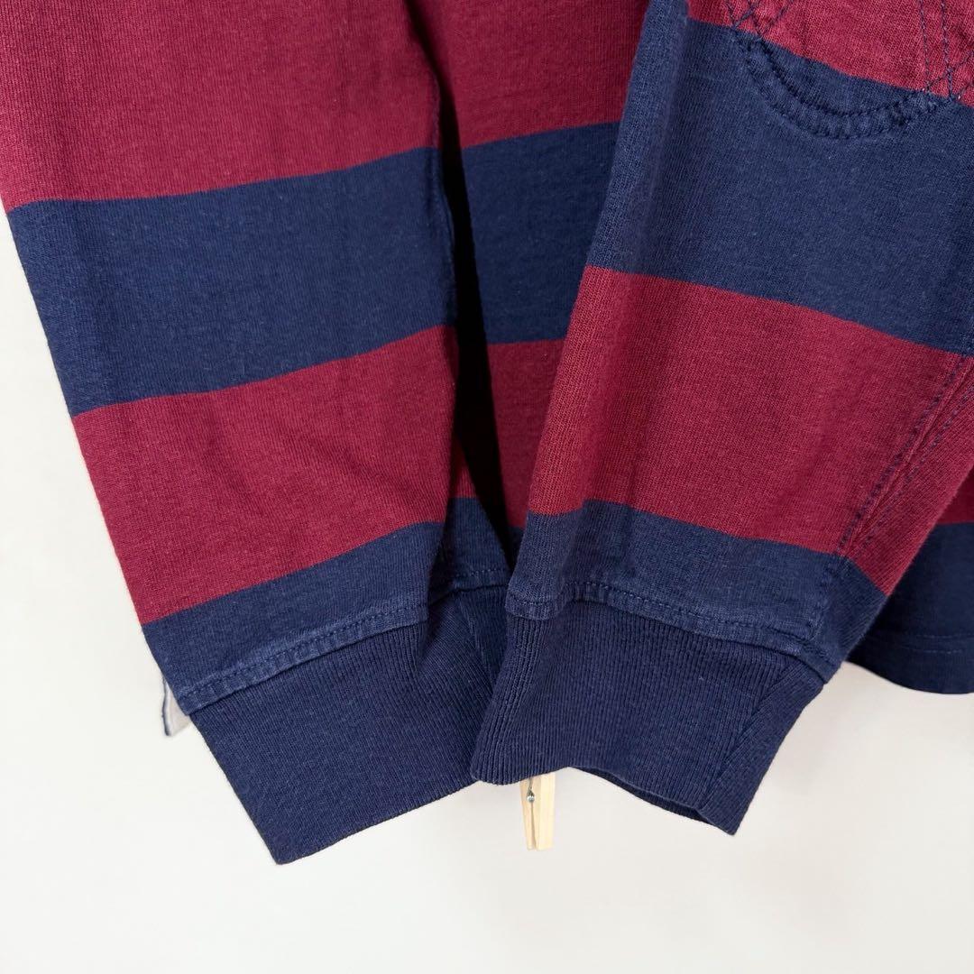 POLO Ralph Lauren ボーダーフード付 ラガーシャツ S87b - メルカリ