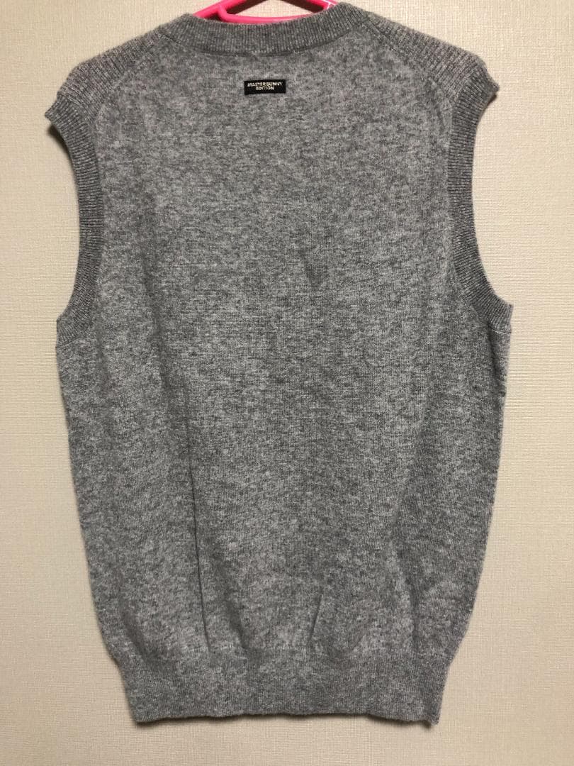完売 未使用タグ付き カシミヤニットベスト 4 M グレー マスターバニー