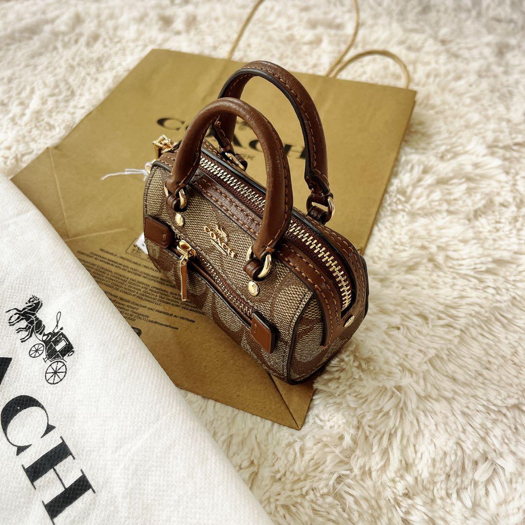 未使用品 コーチ ミニ バッグチャーム 小物入れ シグネチャー