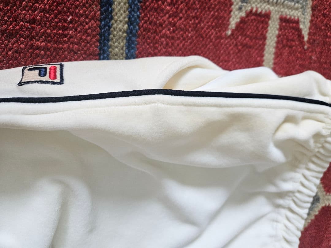 1980s FILA ベロアトラックスーツ（上下）　 ホワイト/ダークネイビー