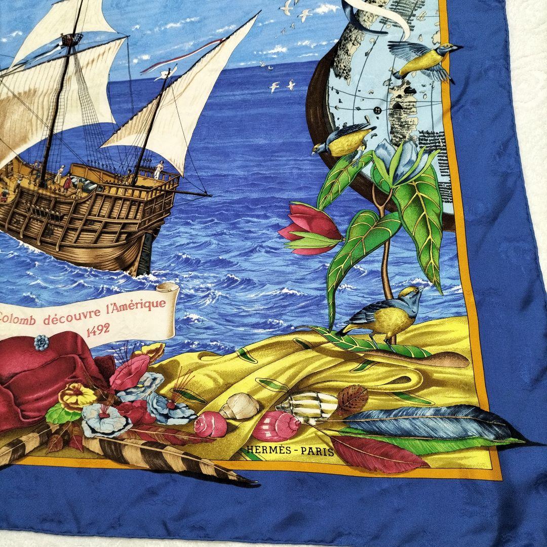 エルメス カレ90 シルクスカーフ 希少 クリストファーコロンブス ＊極