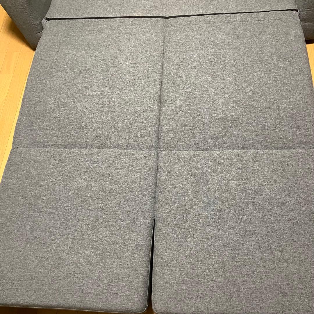 ニトリ ソファベッド セミダブル ソファー 2人掛け 肘掛け グレー カバー付き