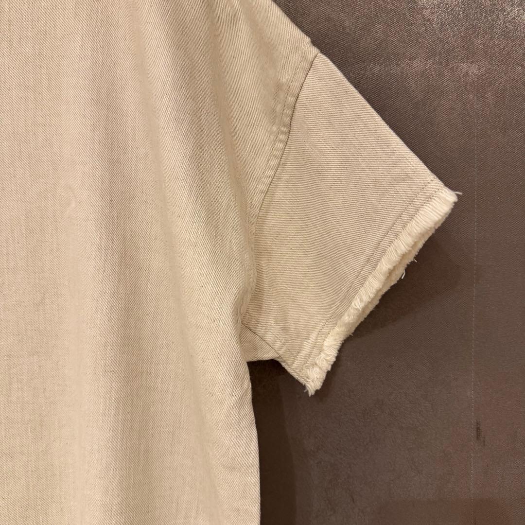 【45R】コットンリネン デニム ビッグワンピース (サイズ0)