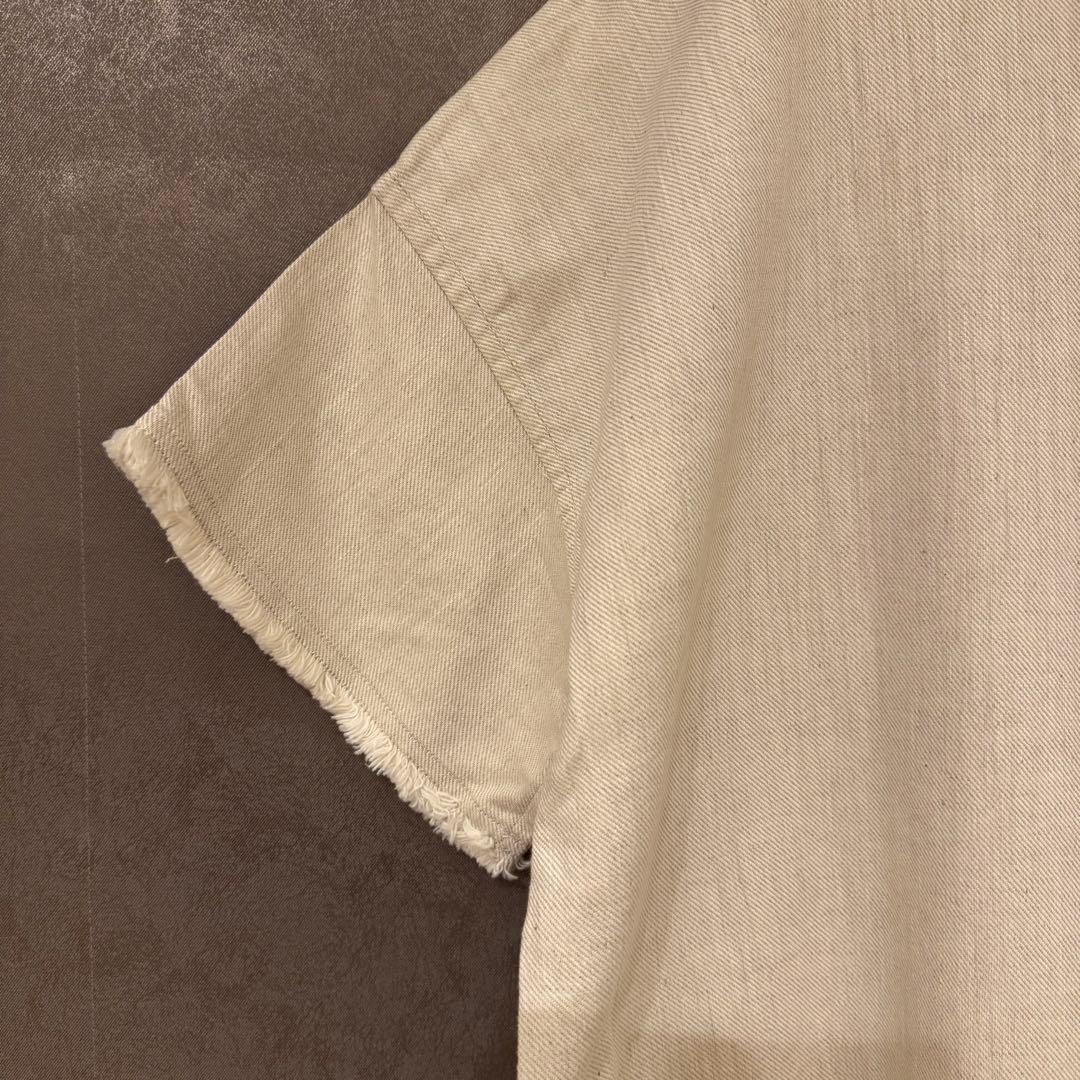 【45R】コットンリネン デニム ビッグワンピース (サイズ0)