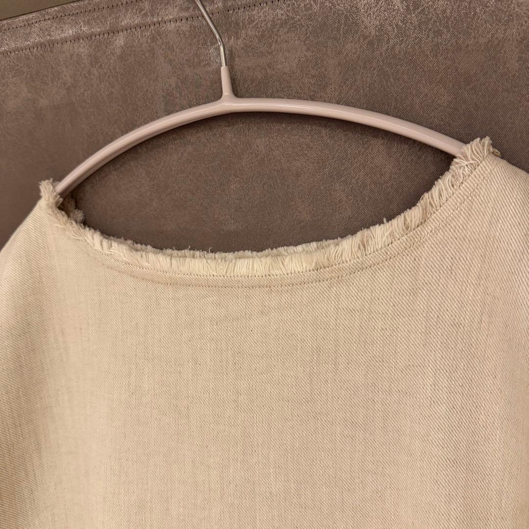 【45R】コットンリネン デニム ビッグワンピース (サイズ0)