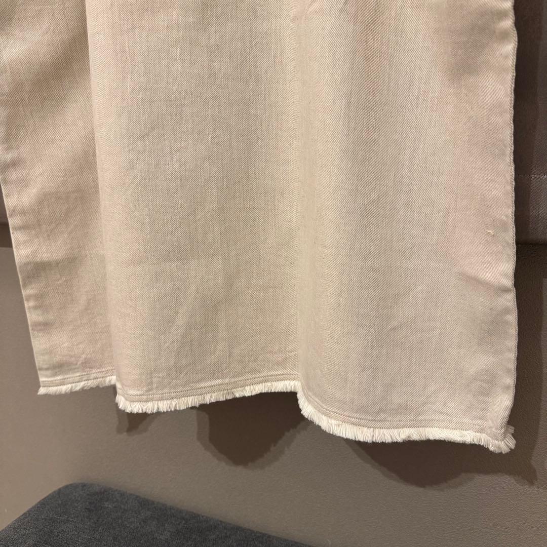 【45R】コットンリネン デニム ビッグワンピース (サイズ0)