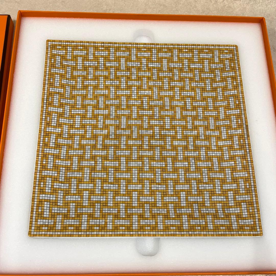 新品 エルメス プレート モザイク スクエア 19.5cm