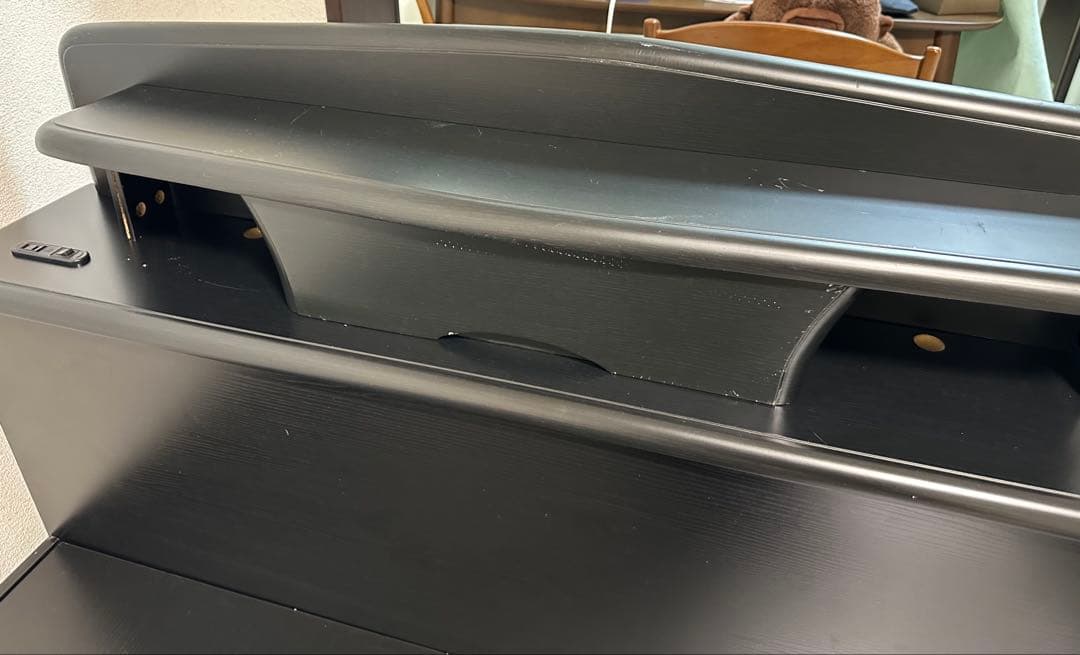 【着払い/引き取りも可】セミダブルベッド ブラウン ウッド 引き出し 照明