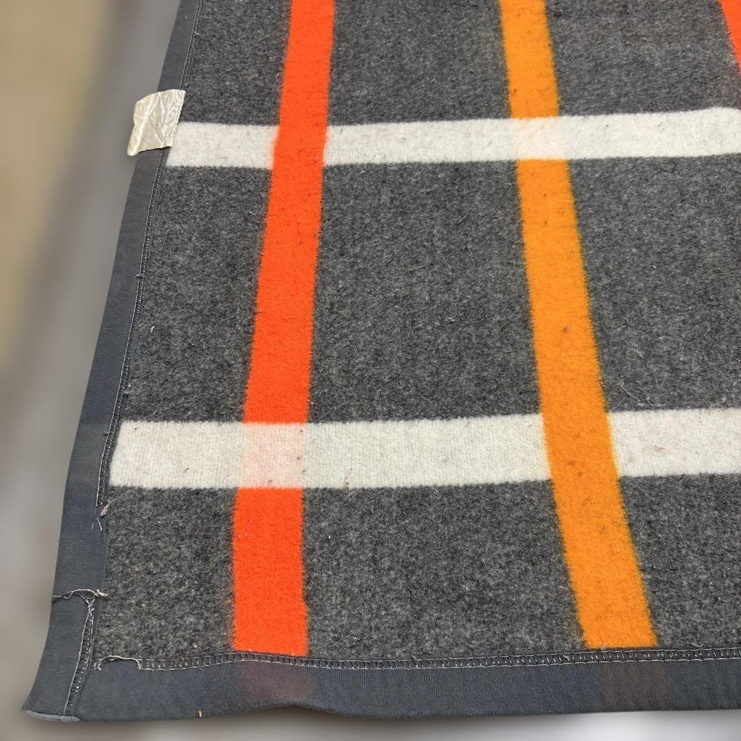 80s アクリル100% 毛布　昭和レトロ　おしゃれ毛布　187×167