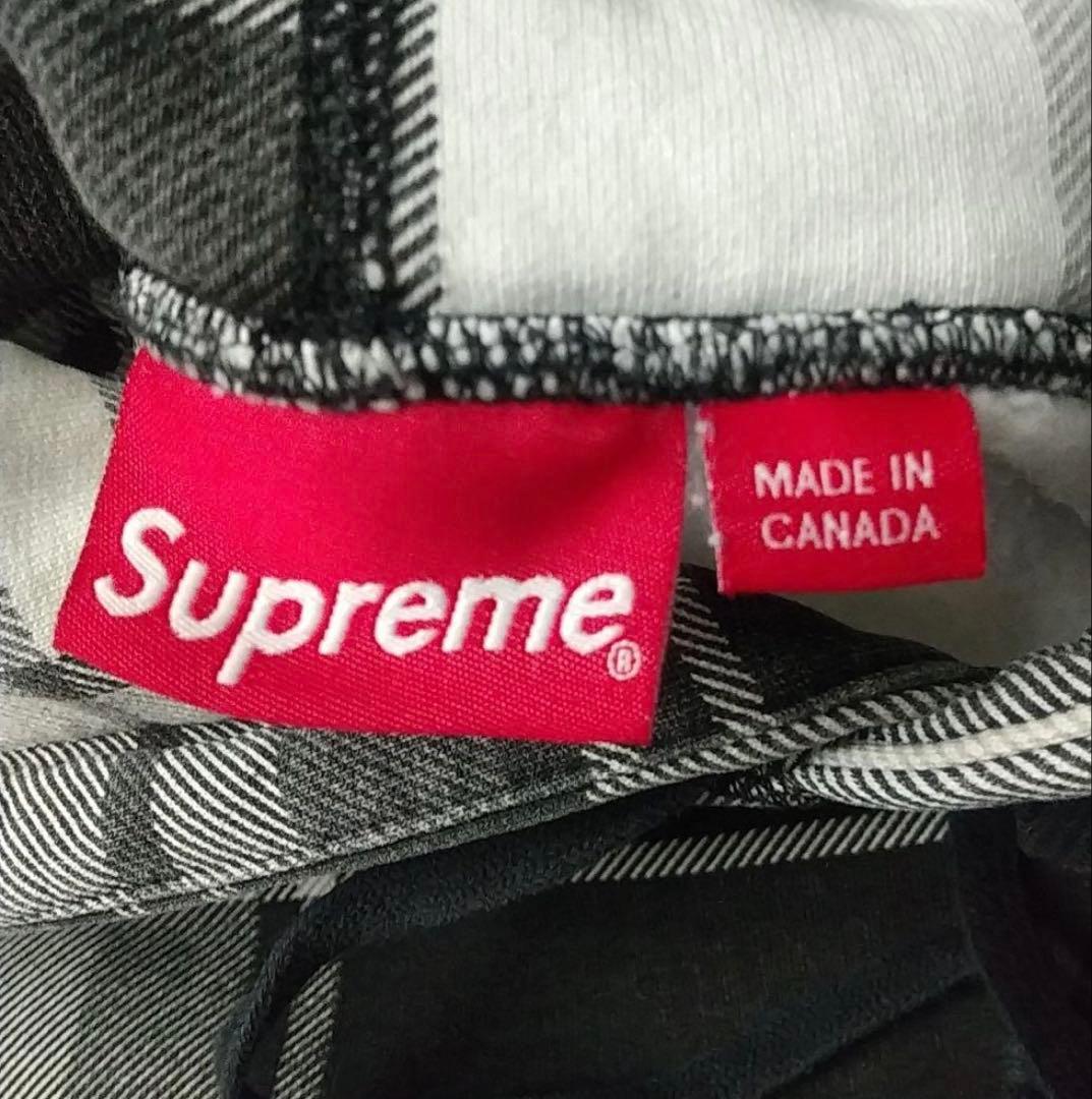 人気デザイン☆シュプリーム 刺繍 アーチロゴ チェック柄 パーカー M