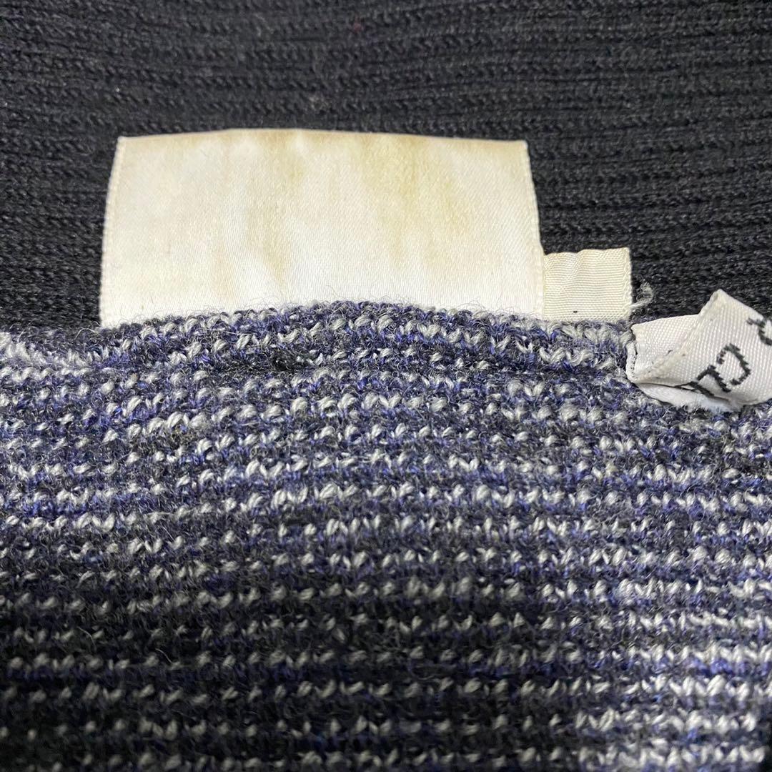 90's GIANFRANCO FERRE レザーパッチ　柄ニット メンズ48