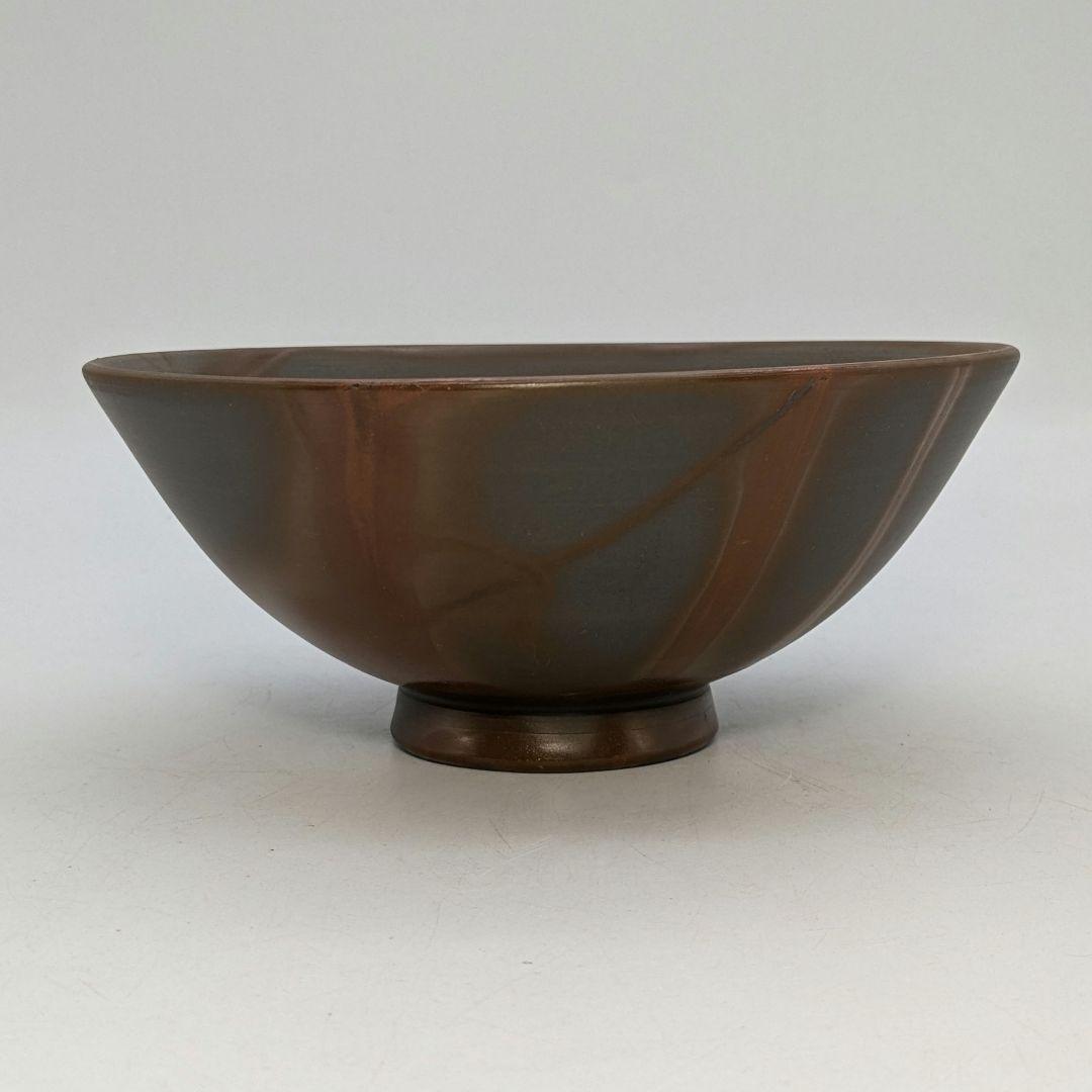 伝統工芸士柴岡秀泉 青備前緋襷茶盌 合箱 備前焼 抹茶