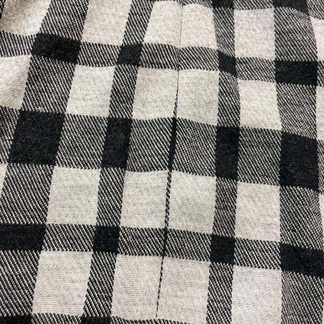 本物 グッチ チェック柄 ギャザー ワンピース ドレス XS 黒 灰 GUCCI