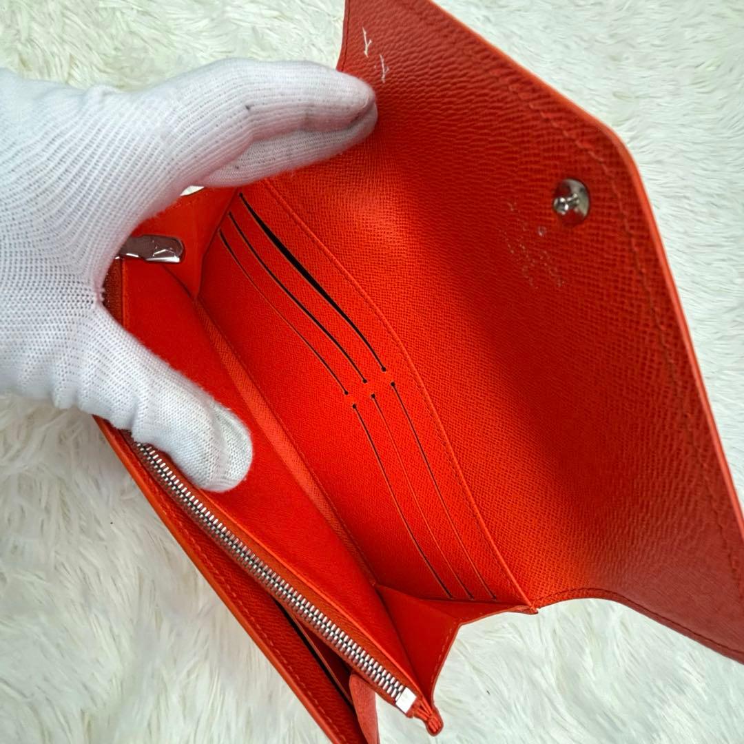 美品！ルイヴィトン エピ ポルトフォイユ サラ 長財布 オレンジ