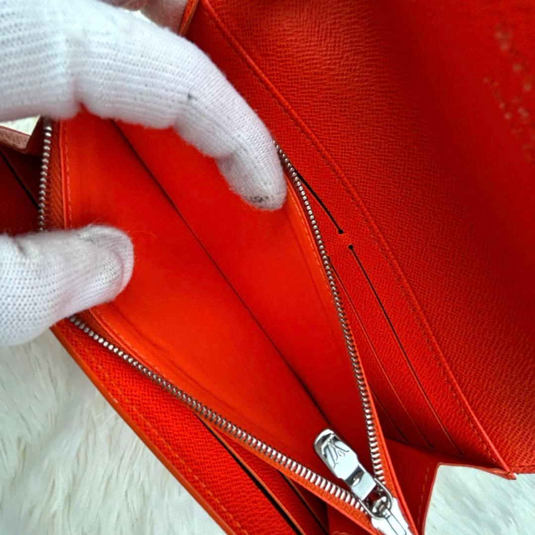 美品！ルイヴィトン エピ ポルトフォイユ サラ 長財布 オレンジ