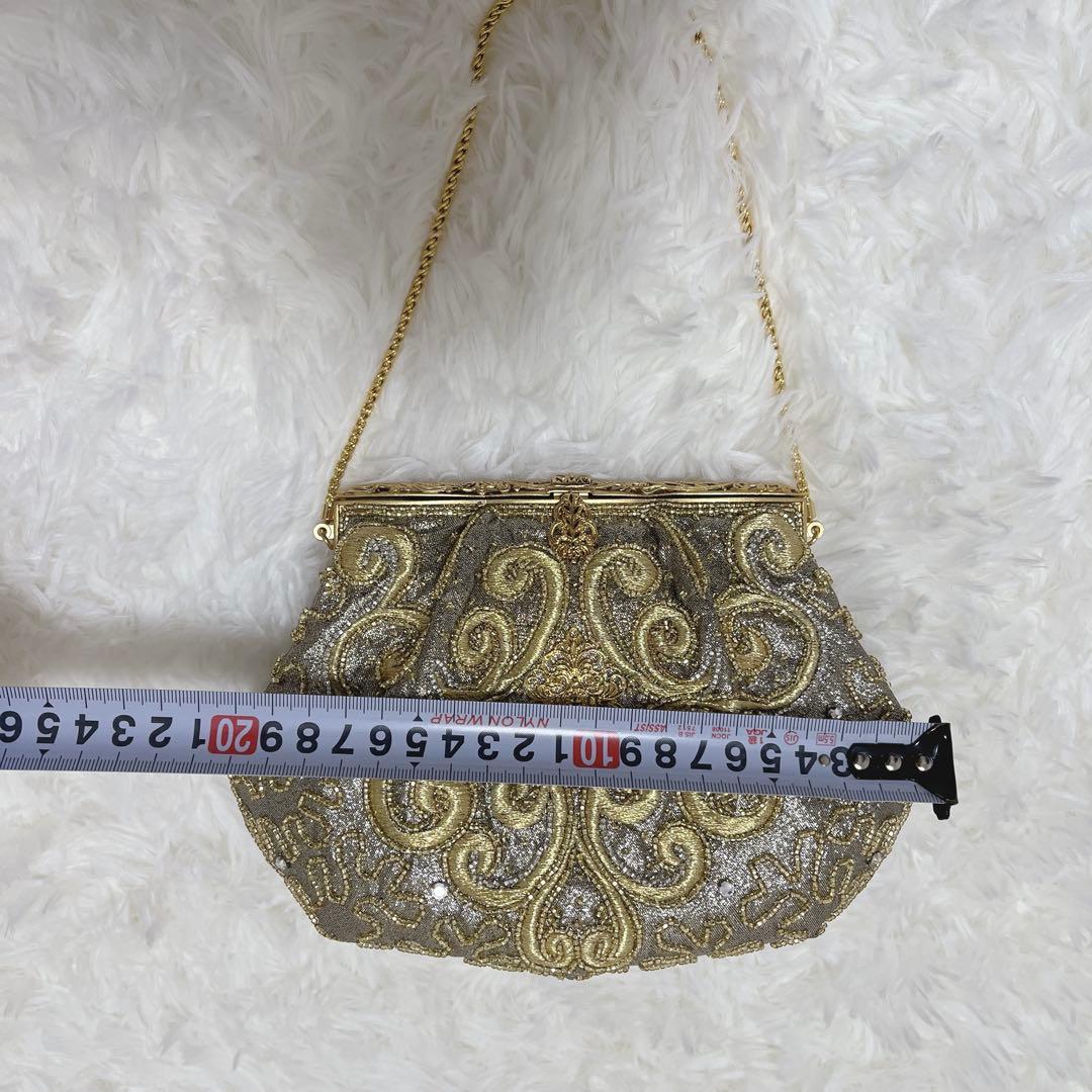 花井幸子 YUKIKO HANAI ビーズ刺繍 パーティーバッグ 美品