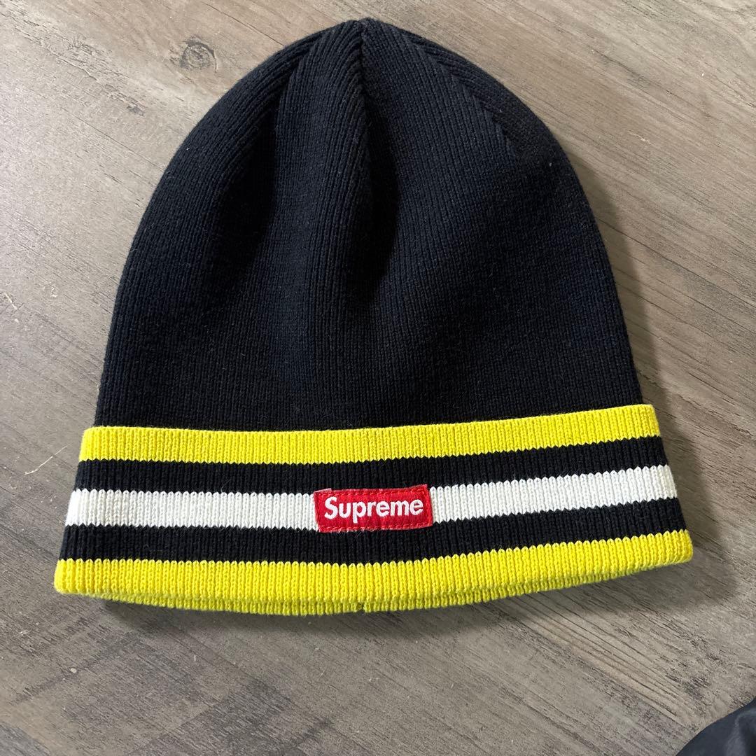 Supreme ストライプニット帽 - メルカリ