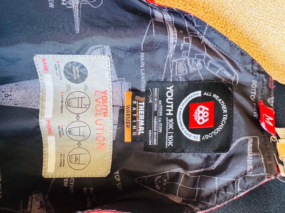 686 NASA スノーボードジャケット 赤黒