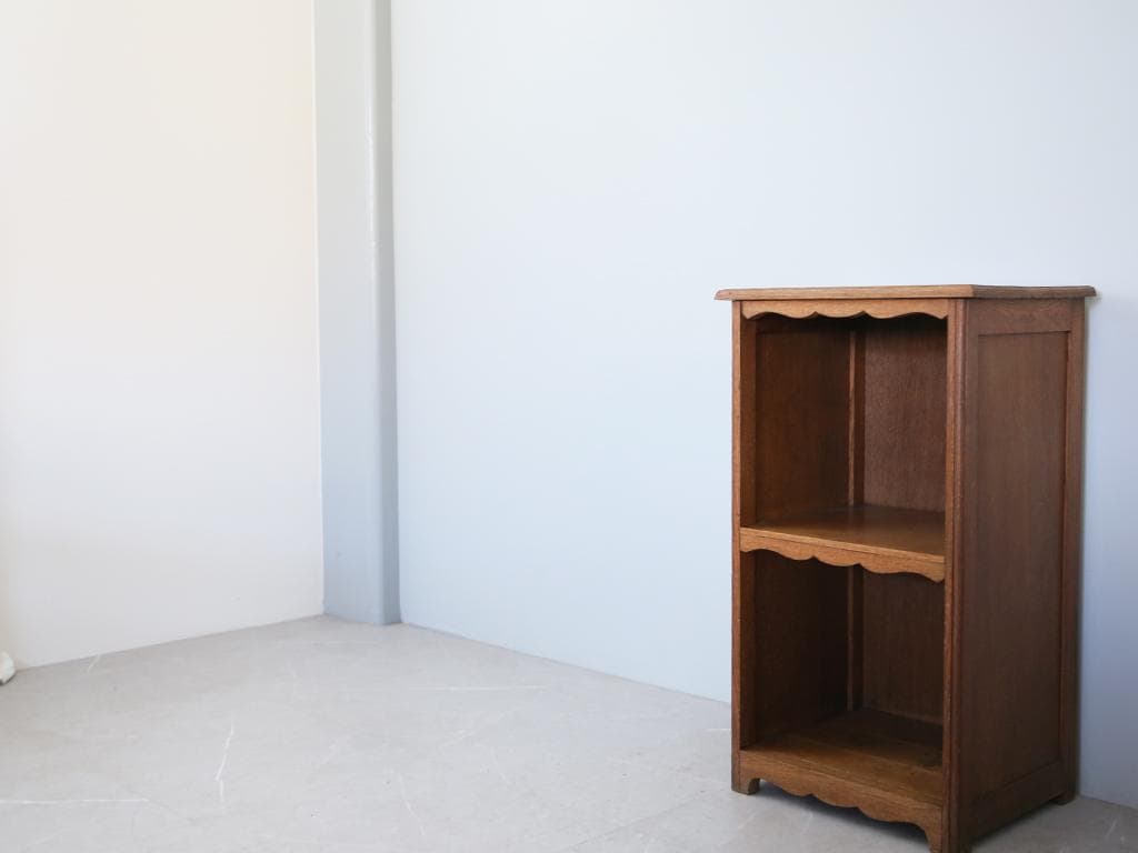 フランスアンティーク木製ブックシェルフ/本棚/飾り棚/食器棚/花台(90-209