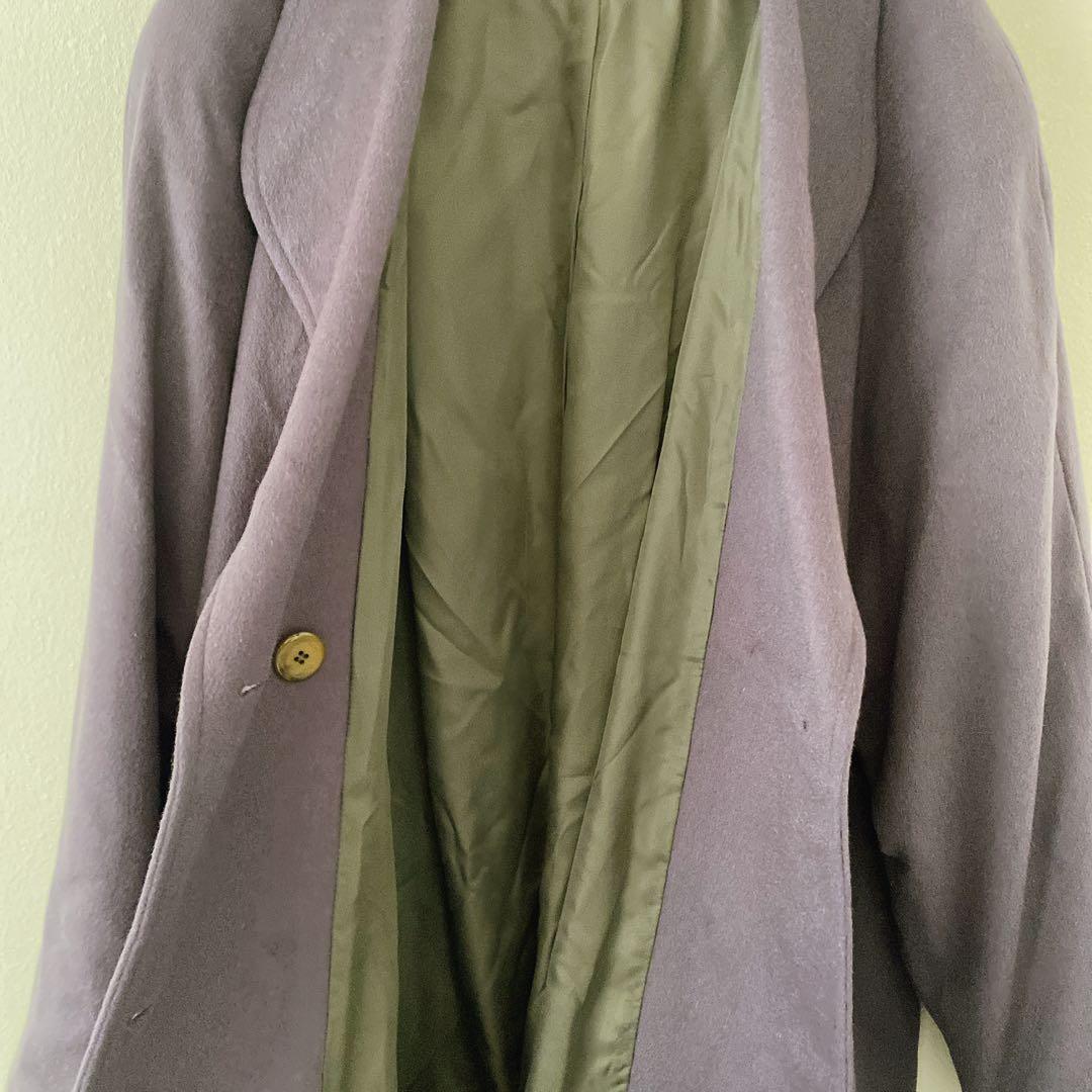 【新品未使用】カシミヤ100% Ripples パープル ロングコート 大きめ