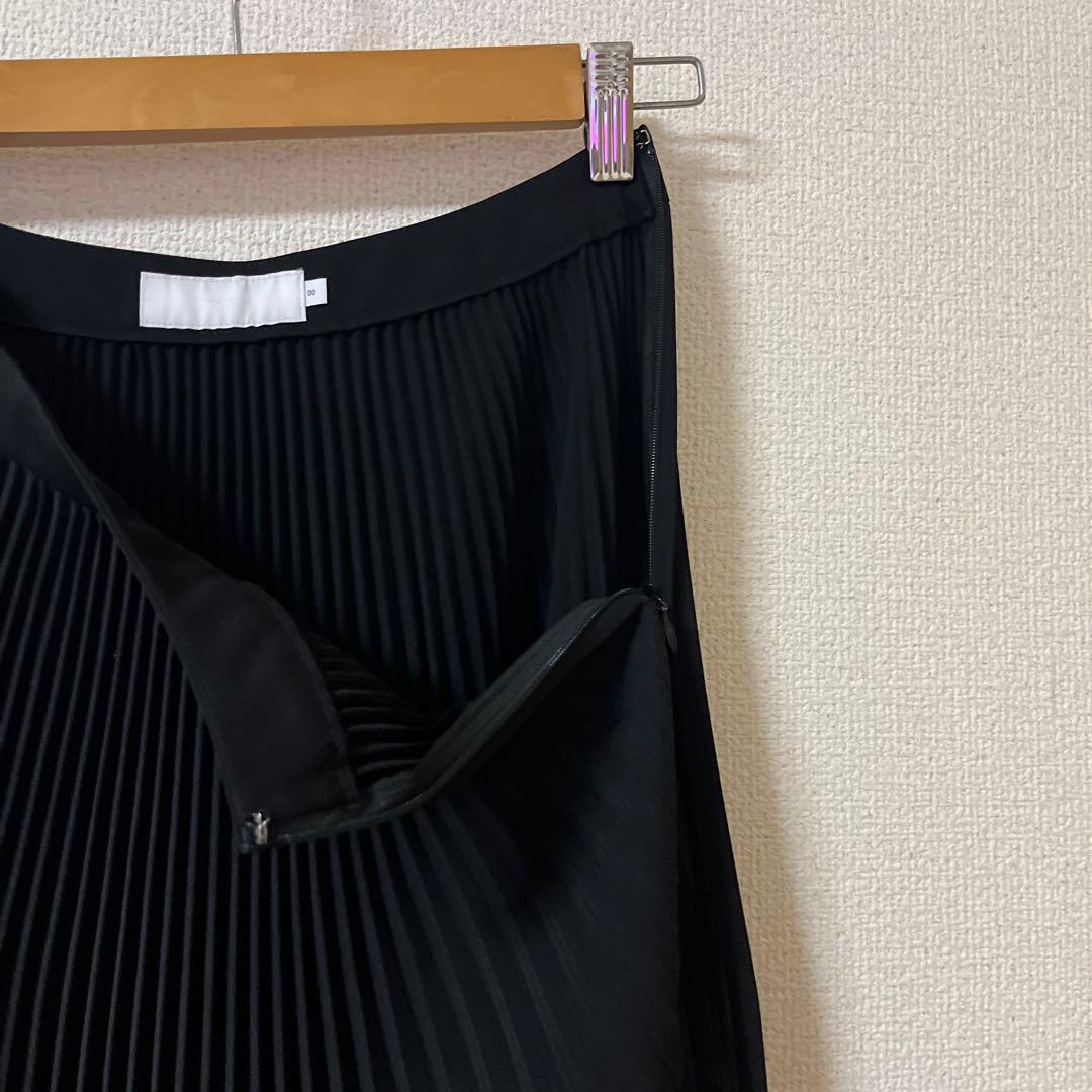 グラフペーパーブラック サテンプリーツスカート Graphpaper