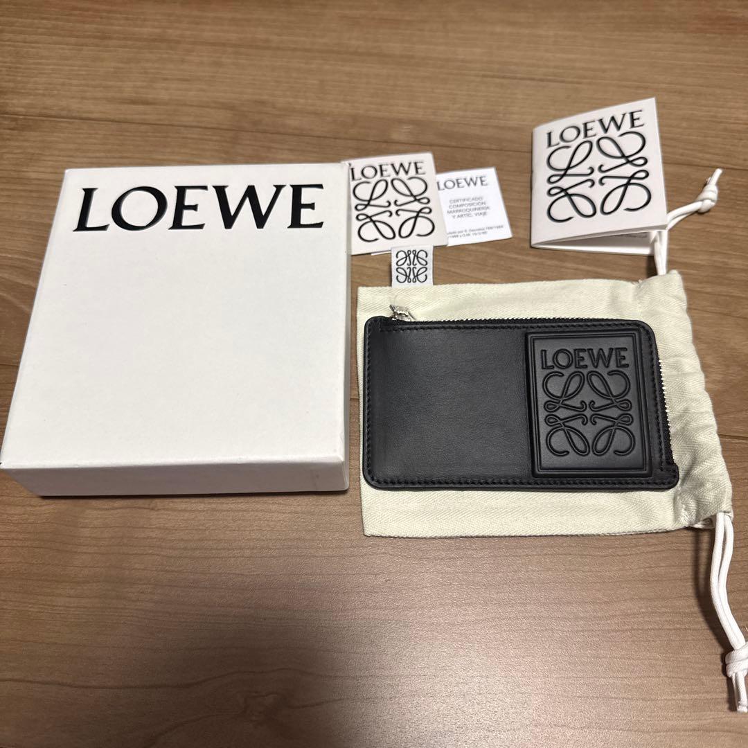 LOEWE ブラック レザー コインカードケース - メルカリ