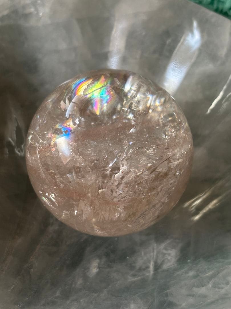 極上のピンクアゼツライト　ピンククォーツ　スフィア　4.54cm ギラギラ