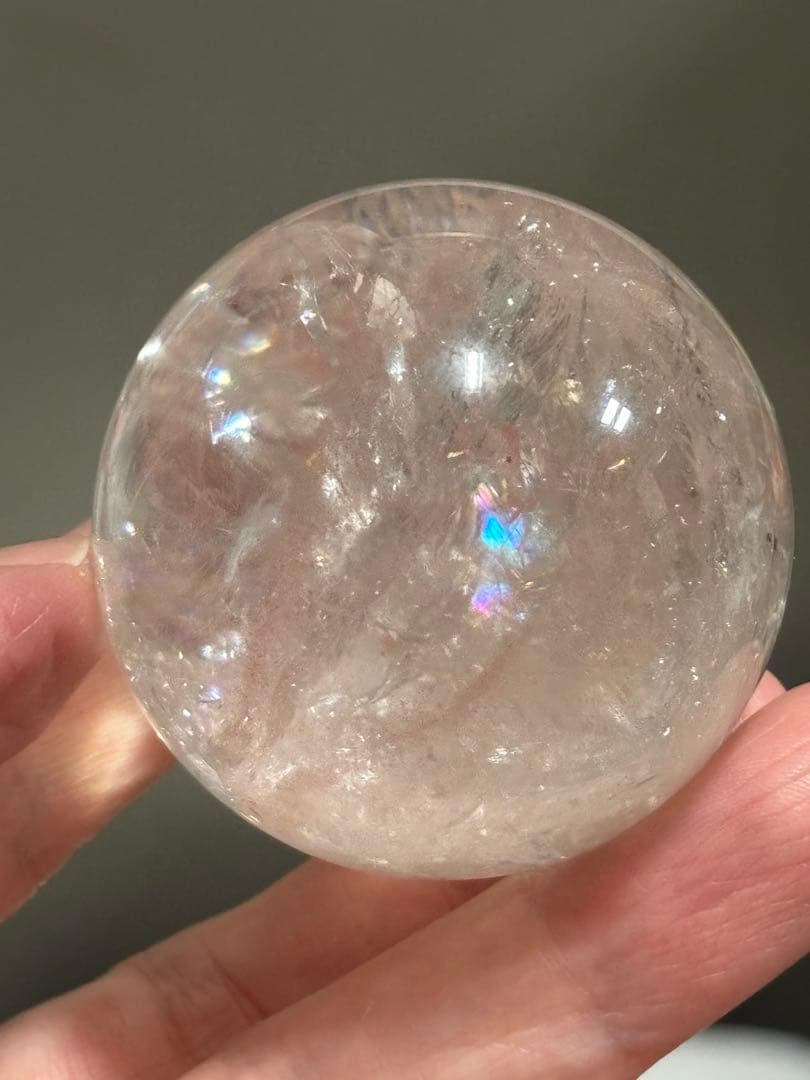極上のピンクアゼツライト　ピンククォーツ　スフィア　4.54cm ギラギラ