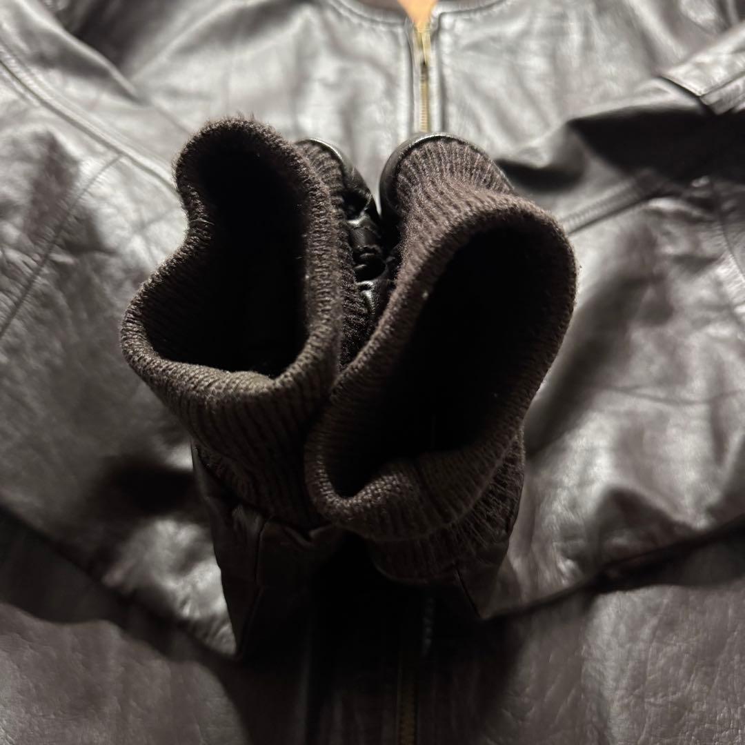 【90s vintage】フライトジャケット　ma-1 レザー　短丈　ボンバー