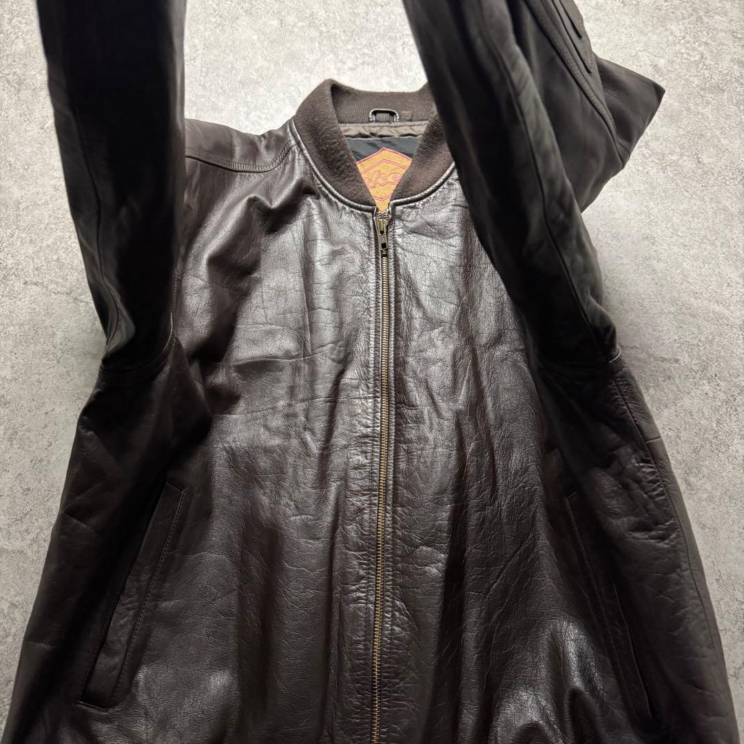 【90s vintage】フライトジャケット　ma-1 レザー　短丈　ボンバー