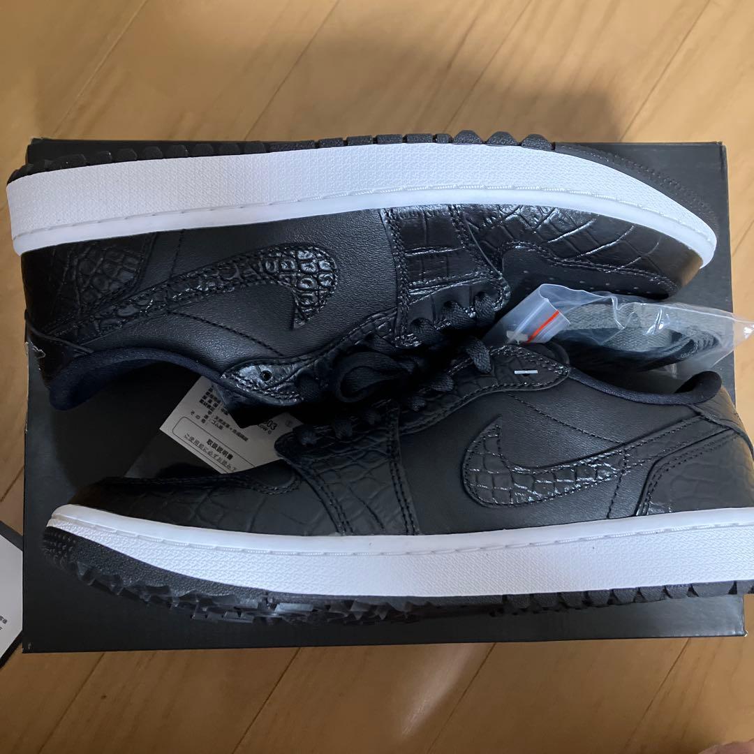 シューズ(男性用) AirJordan1 Low Golf \"BlackCrocodileSkin\"