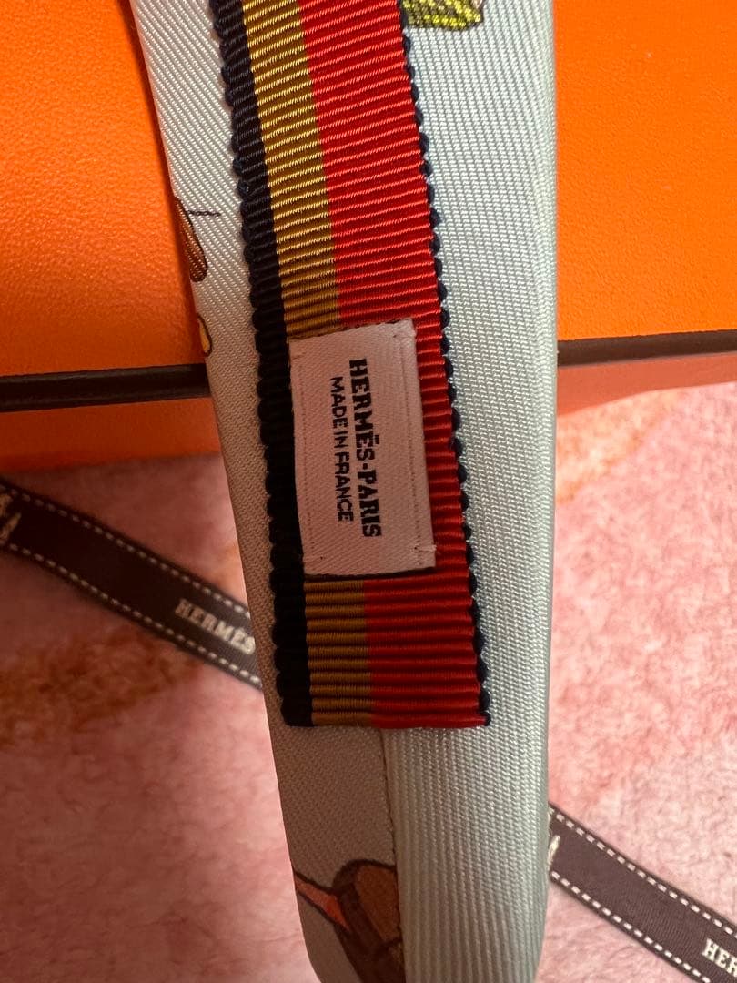新品　エルメス カラフル地図柄 ヘアバンド