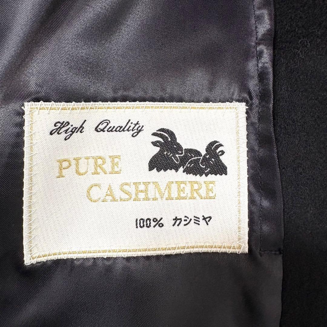 ポンチョ　カシミヤ100% ファー付き　Aライン　エレガント　パーティー　黒