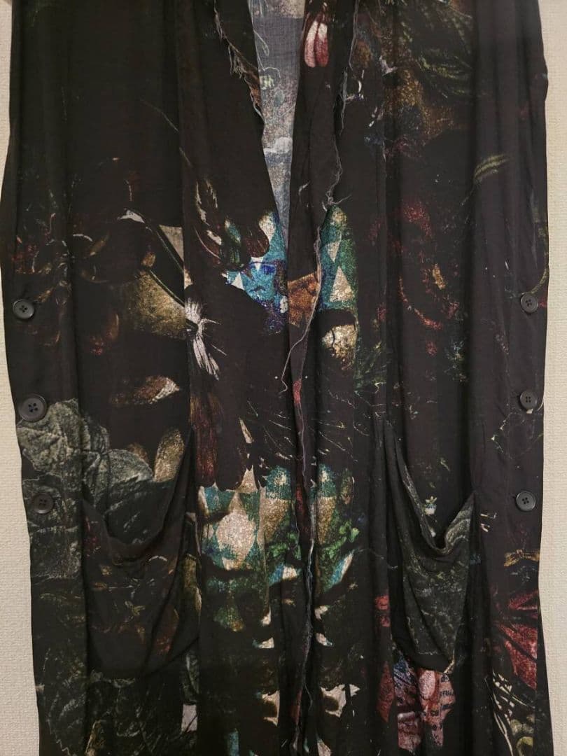 Ground Yグラウンドワイ 23ssフラワープリントテーラードポンチョベスト