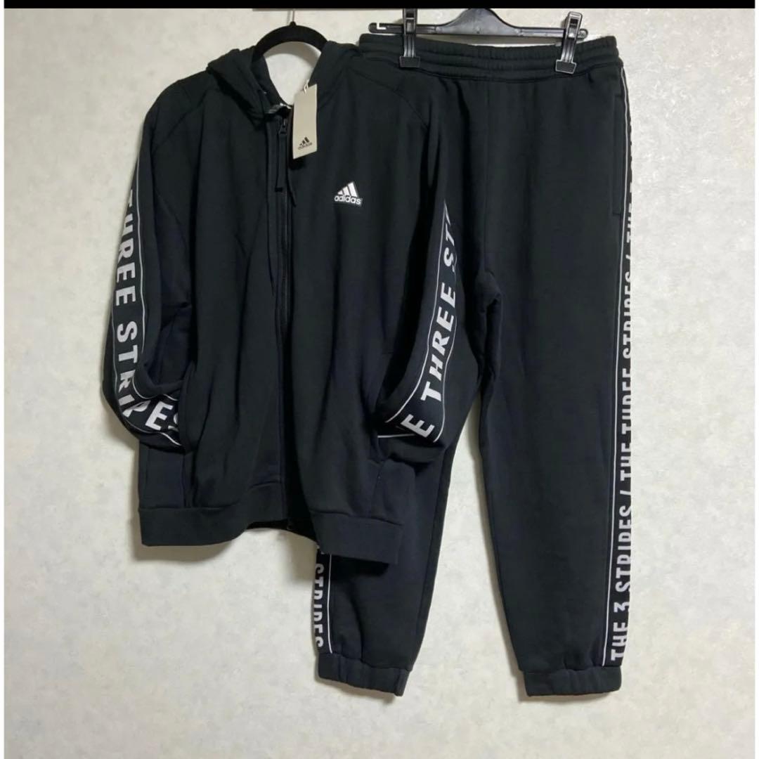 adidasセットアップ XLサイズ スリーストライプス 黒白 - メルカリ