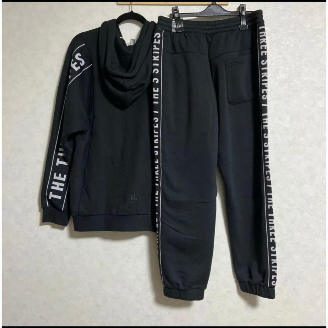 adidasセットアップ XLサイズ スリーストライプス 黒白 - メルカリ