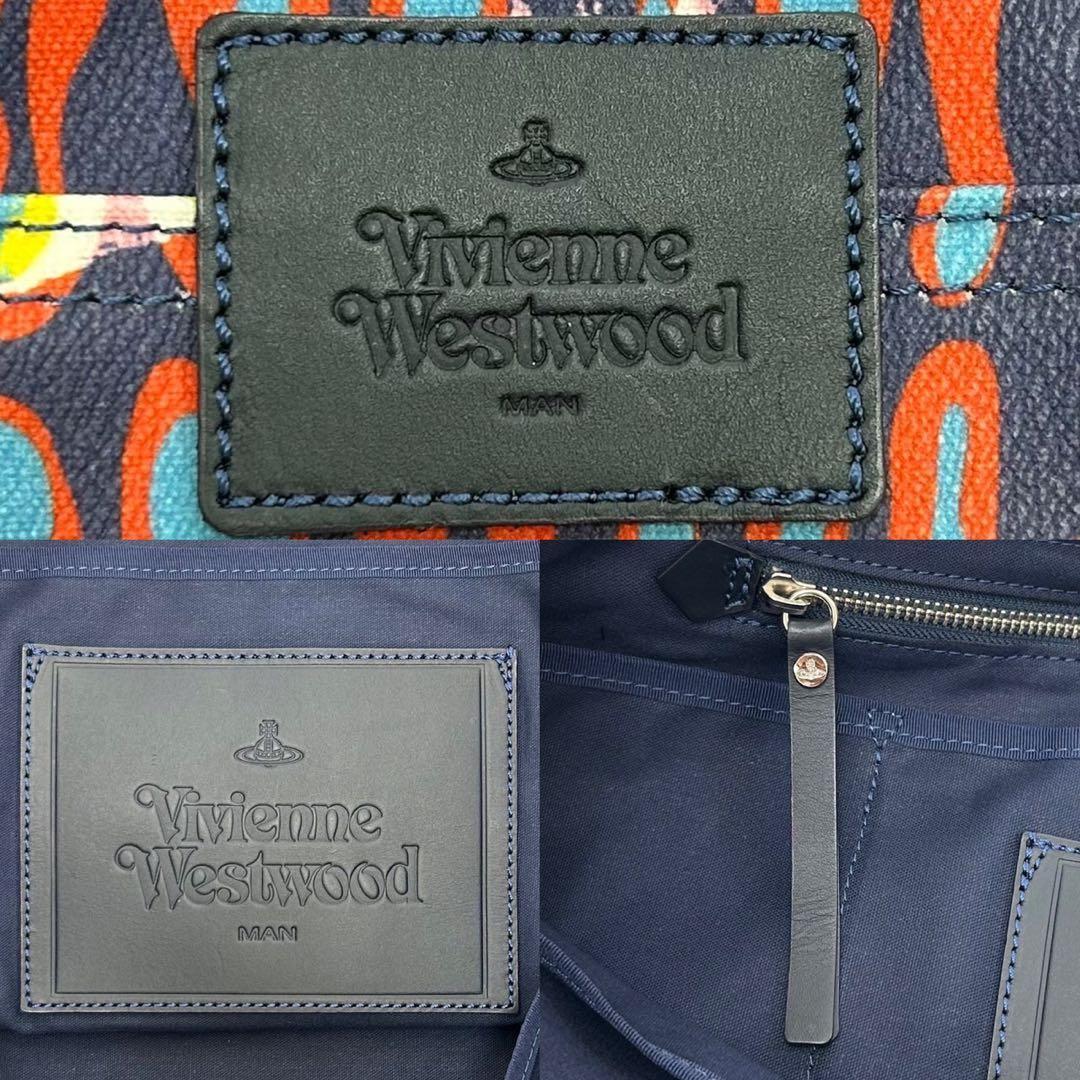 未使用品級】ヴィヴィアンウエストウッド トートバッグ PVC オーブ 紺