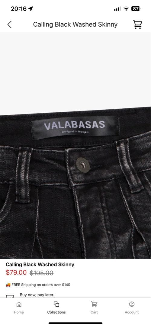 VALABASAS ブラックスキニーパンツ